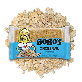 Bobo's Original Oat Bars gluten-free badge signals safe, dairy-free snacking
