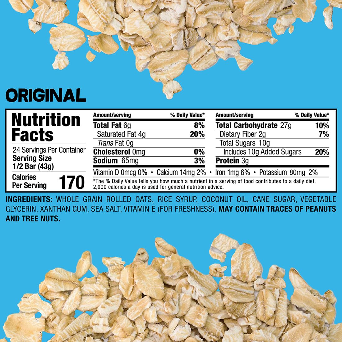 Bobo's Original Oat Bars pack front highlighting convenient grab-and-go snack