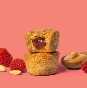 Lunchbox scene with PB&J Stuff'd Oat Bites as a kid-friendly snack.