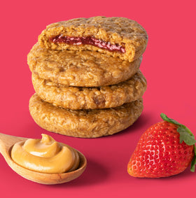 Bobo's PB&J oat bar shown as lunchbox-sized snack.