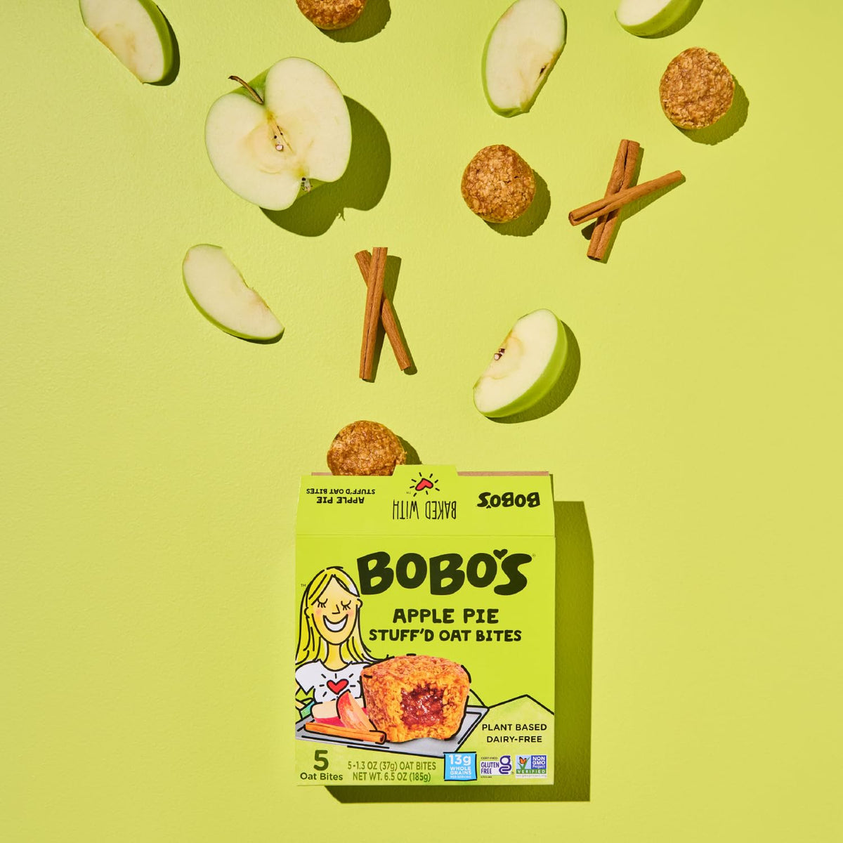 Desk-friendly office snack with natural fillings in Bobo's Apple Pie bites