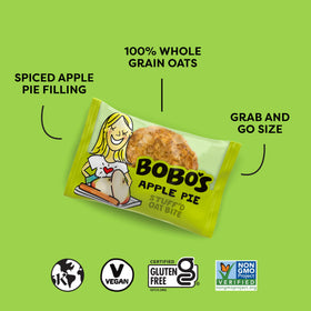 Bobo's Stuff'd Apple Pie Oat Bites packaged pack is convenient for on-the-go snacking