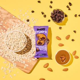 Bobo’s Stuff’d Oat Bar 12-pack display, gluten-free and dairy-free snack option.