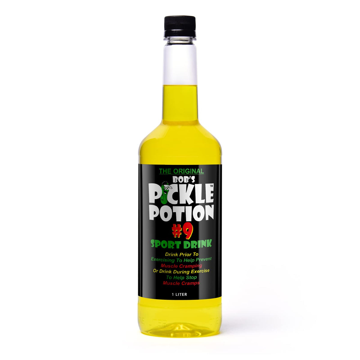 Bob's Pickle Potion Nine bottle front highlights dill juice flavor for active hydration.