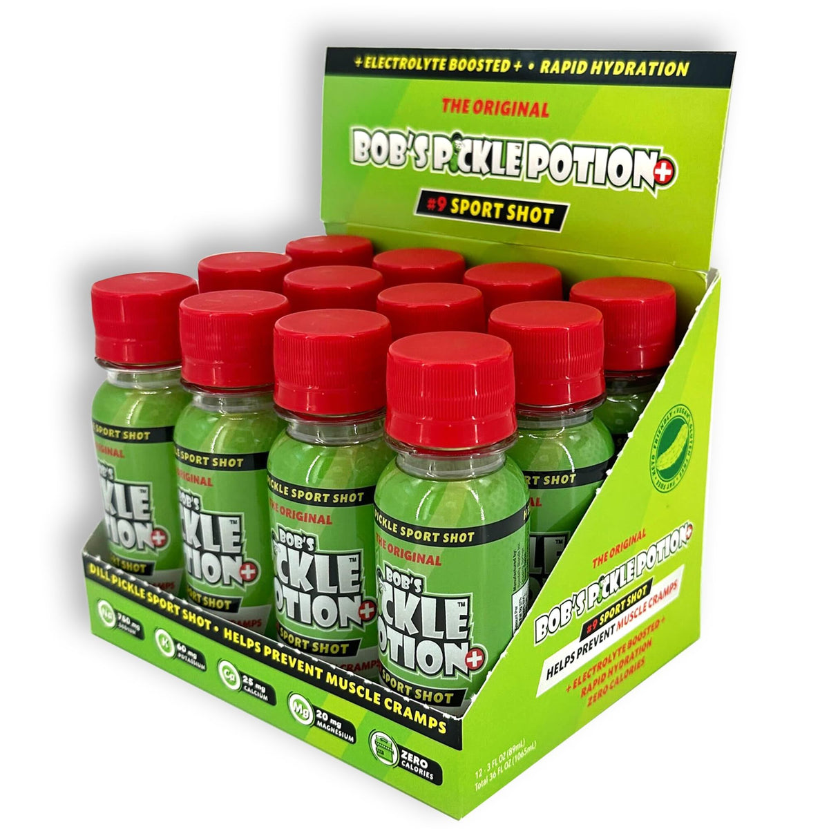 Bob's Pickle Potion Plus #9 bottle for on-the-go hydration and performance