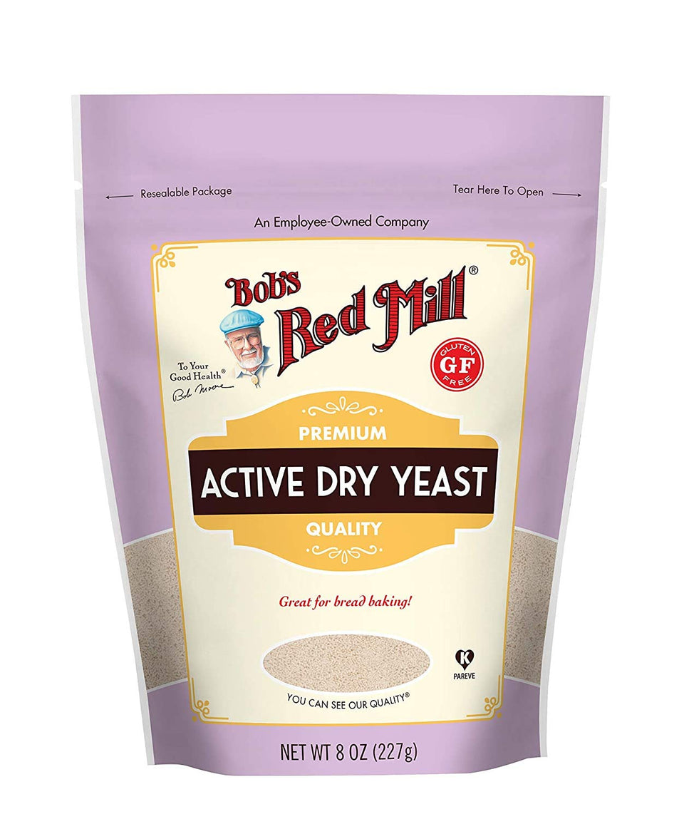 Bob's Red Mill Active Dry Yeast bags for fresh bread baking at home