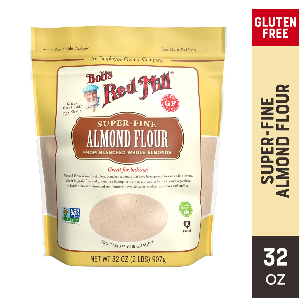 Bob's Red Mill almond flour fine powder close-up for delicate pastries