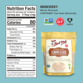 Bob's Red Mill almond flour measuring cup scene for low-carb baking
