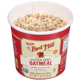 Bob's Red Mill Apple Cinnamon oats with flax and chia for fiber and texture