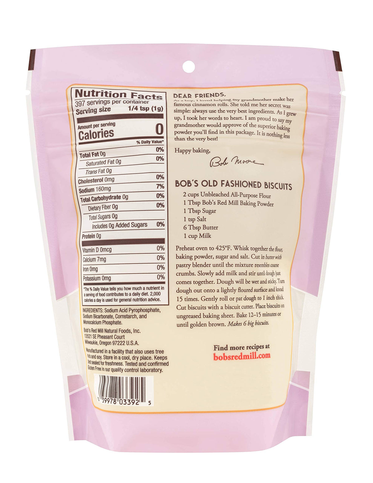 Bob's Red Mill Baking Powder dry ingredients bowl shows even rising potential