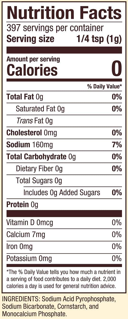 Bob's Red Mill Baking Powder label closeup conveys trusted brand quality