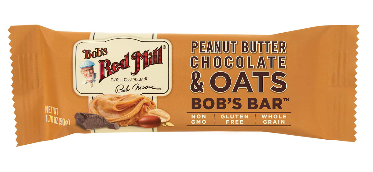 Bob's Red Mill bar nutrition focus on protein and fiber per serving.