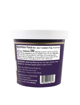 Bob's Red Mill oatmeal cup fiber-rich nutrition per serving.
