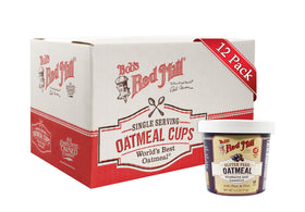Bob's Red Mill Blueberry Hazelnut Oatmeal Cup 12-pack front view for quick breakfasts.