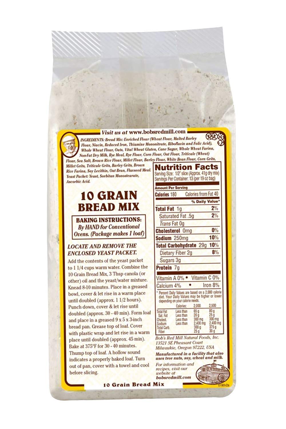 Bob's Red Mill 10-grain bread mix loaf baked and sliced, ideal for easy weeknight toast.