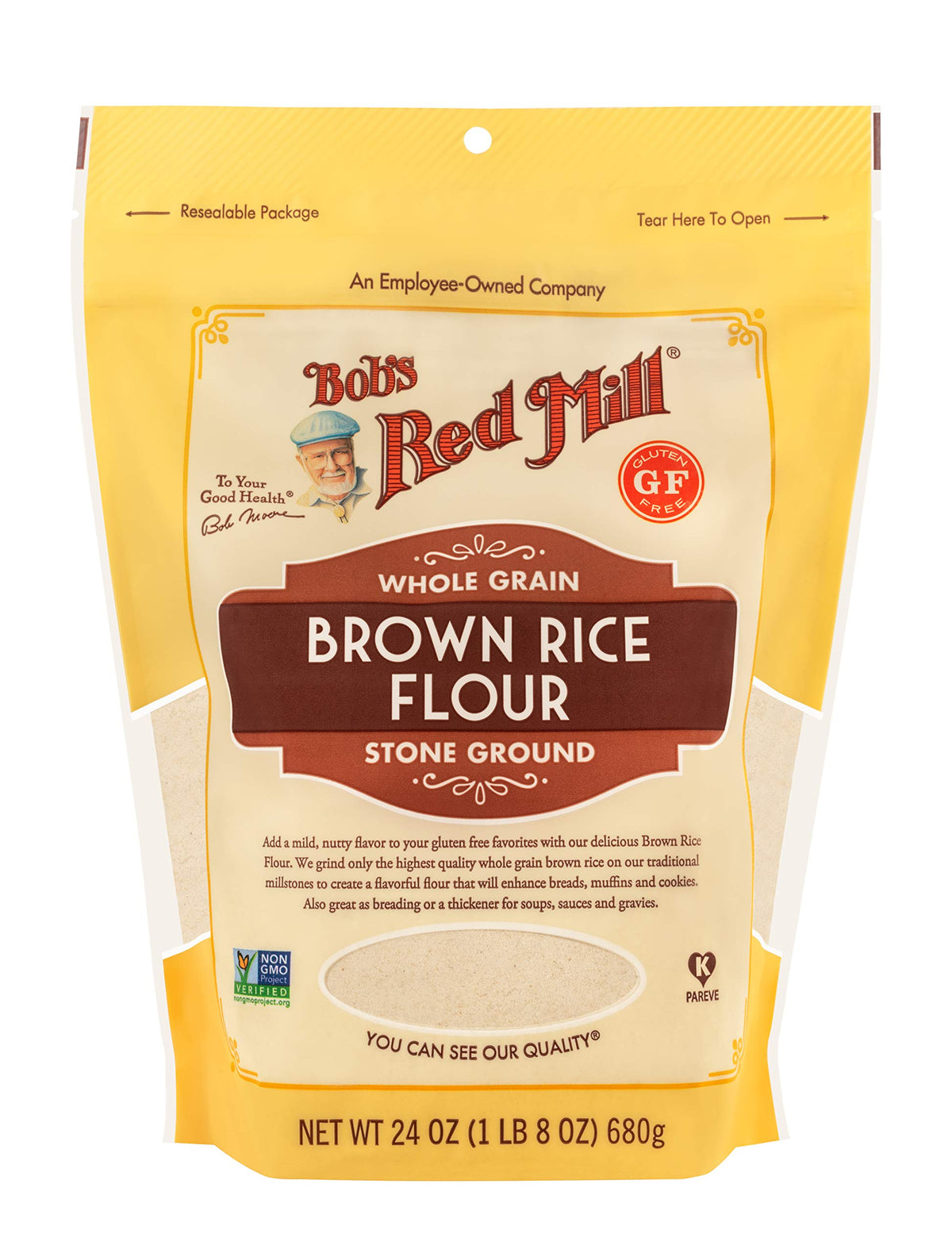 Bob's Red Mill Brown Rice Flour used in gluten-free bread and muffins