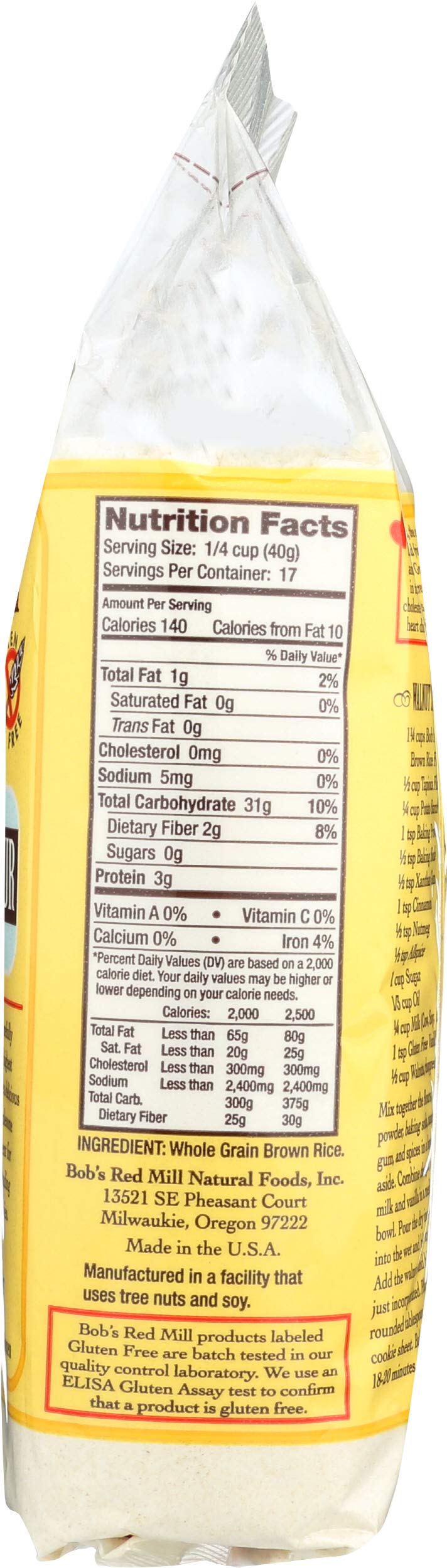 Gluten-free cooking base with Bob's Red Mill brown rice flour