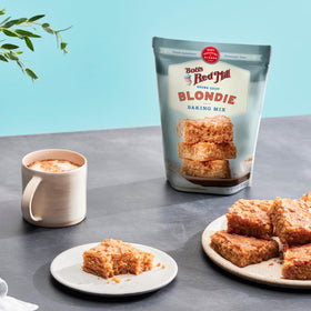Customizable blondies with chips, nuts, or fruit mix-ins.