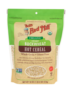 Bob's Red Mill buckwheat porridge with smooth, velvety texture topped with dried fruits.