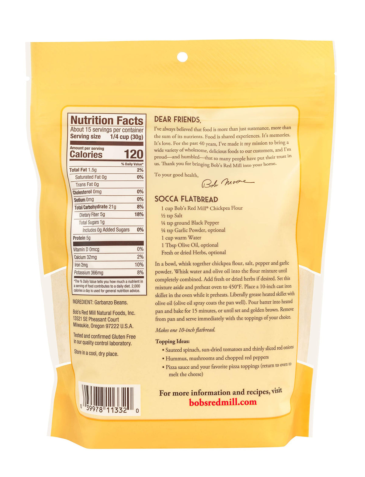 Bob's Red Mill Chickpea Flour falafel batter, protein-packed option for savory bites