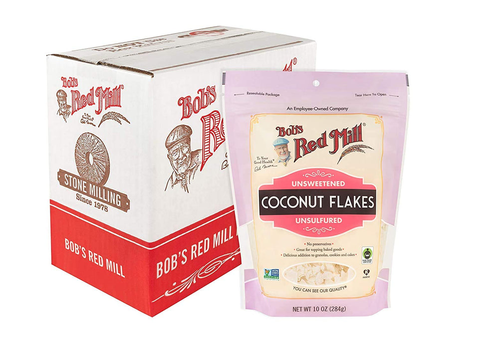 Bob's Red Mill coconut flakes packaging with reseal keeps freshness