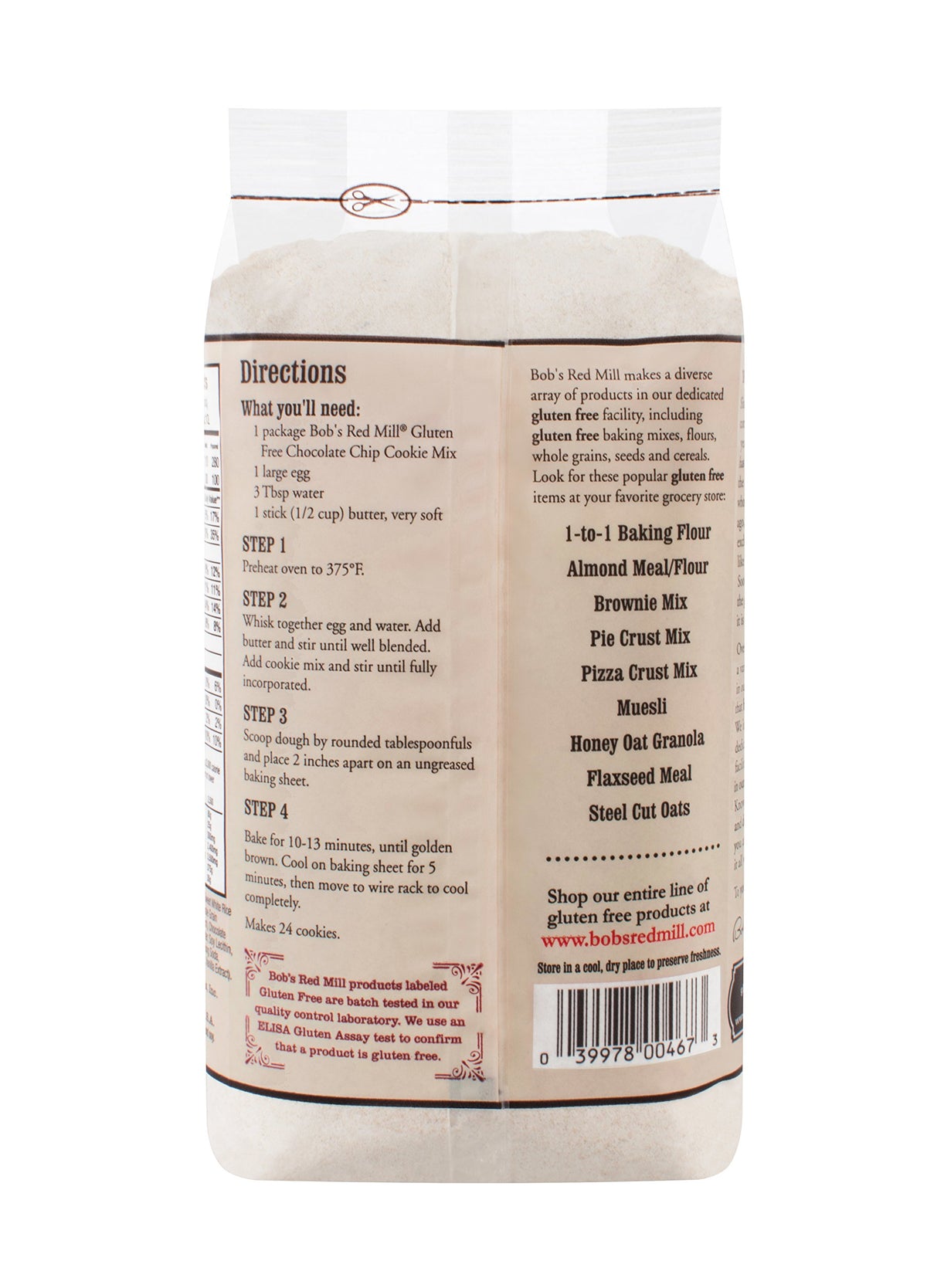 Bob's Red Mill cookie mix dough ready to bake for soft centered cookies