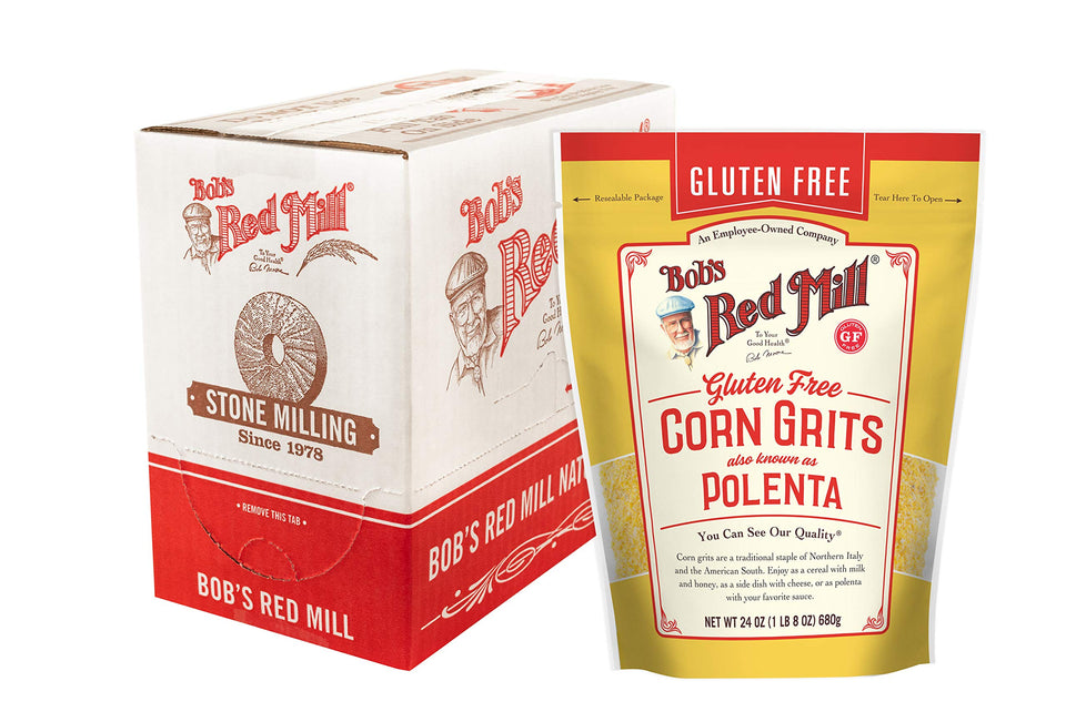 Bob's Red Mill gluten-free corn grits polenta packaging for versatile meals.