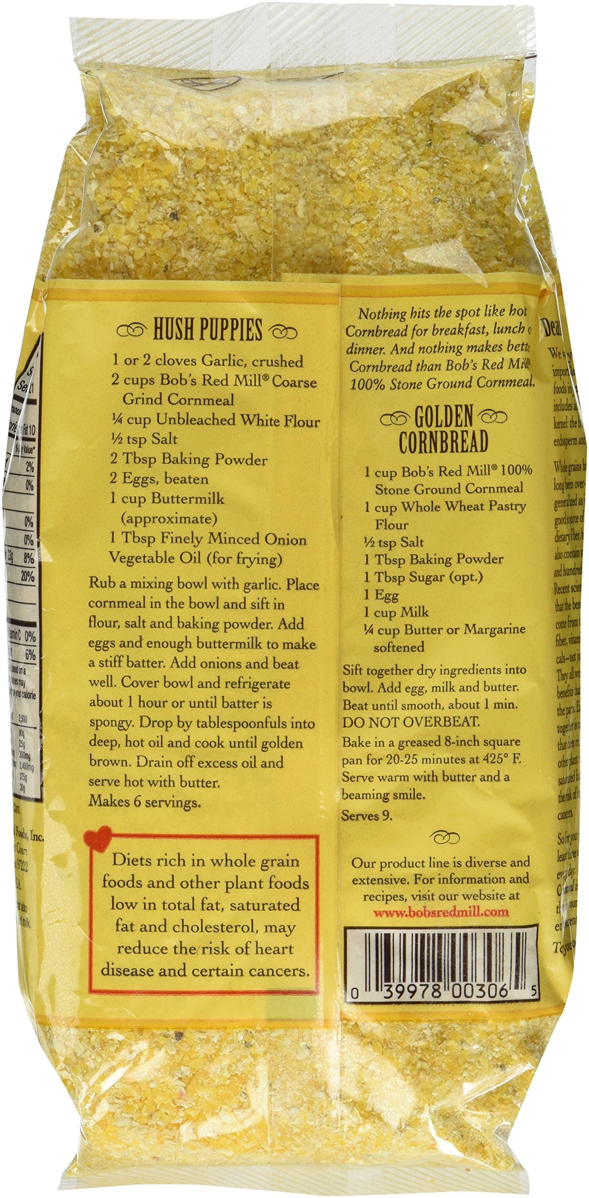 Bob's Red Mill cornmeal coarse grind close-up for versatile cooking and crispy crusts.