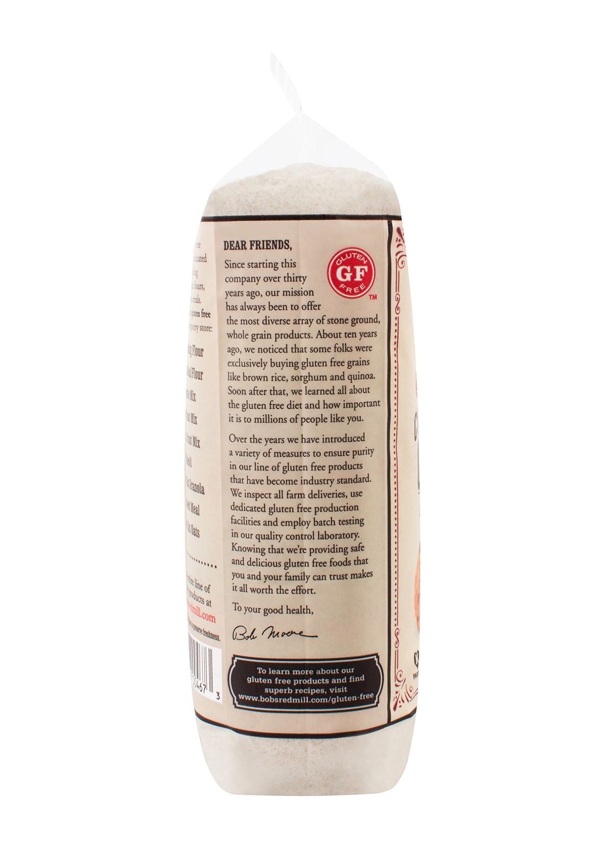 Bob's Red Mill dedicated gluten-free facility icon signaling safe production