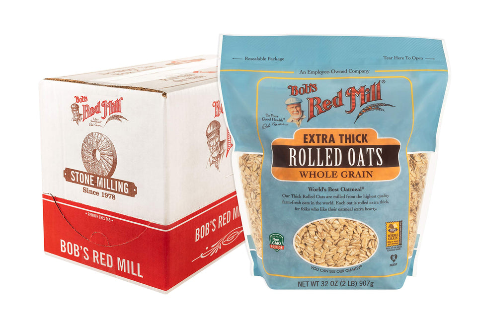 Bob's Red Mill extra thick oats four-pack front view for hearty breakfasts