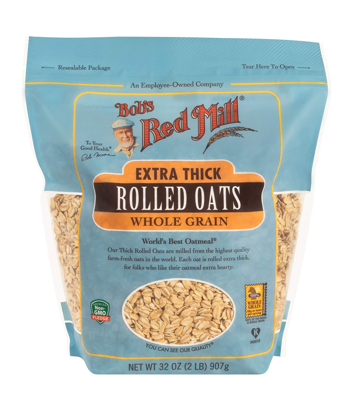 Bob's Red Mill extra thick oats four-pack side view for versatile use