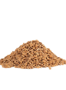 Bob's Red Mill Farro grain salad with vegetables; rich in fiber and protein.
