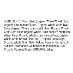 Close-up of flaxseed and whole grains in the dry mix from Bob's Red Mill.
