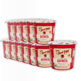 Bob's Red Mill GF Oatmeal Cup Apple Cinnamon pack shot for quick gluten-free breakfast