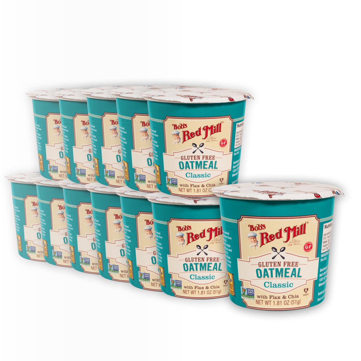 Bob's Red Mill GF Oatmeal Cup classic microwave-ready for a quick breakfast