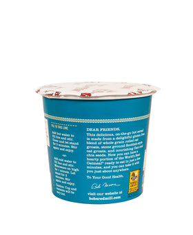 Bob's Red Mill GF Oatmeal Cup on-the-go packaging for busy mornings