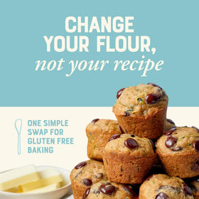 Bob's Red Mill cookies on a baking tray made possible with gluten free 1-to-1 flour