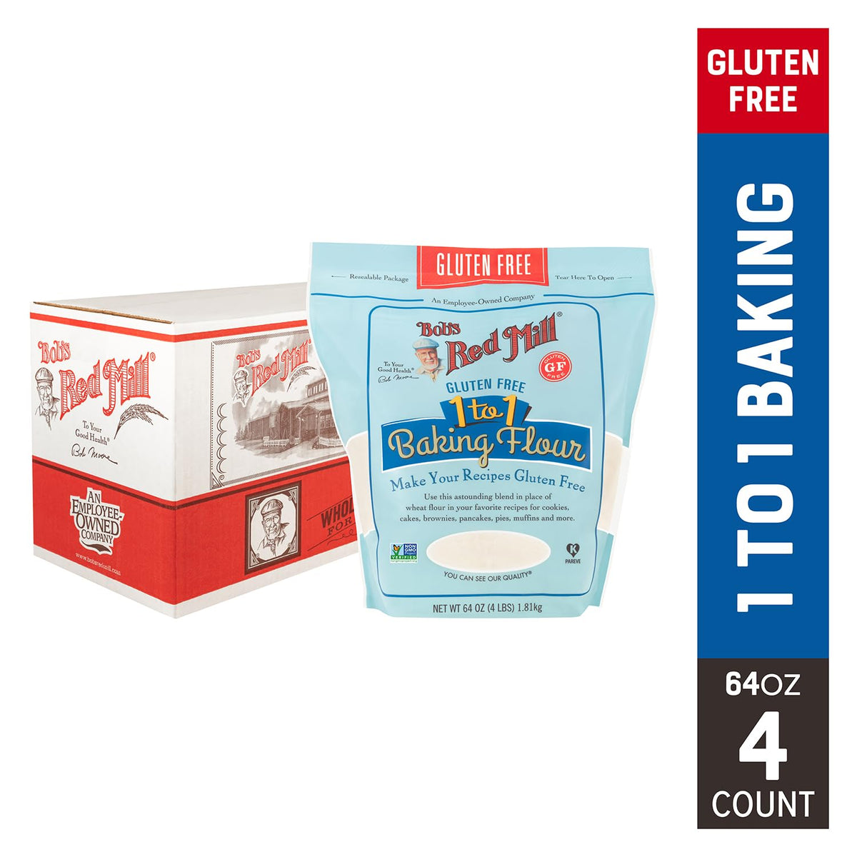 Bob's Red Mill gluten free flour blend with rice flours and xanthan gum for reliable baking