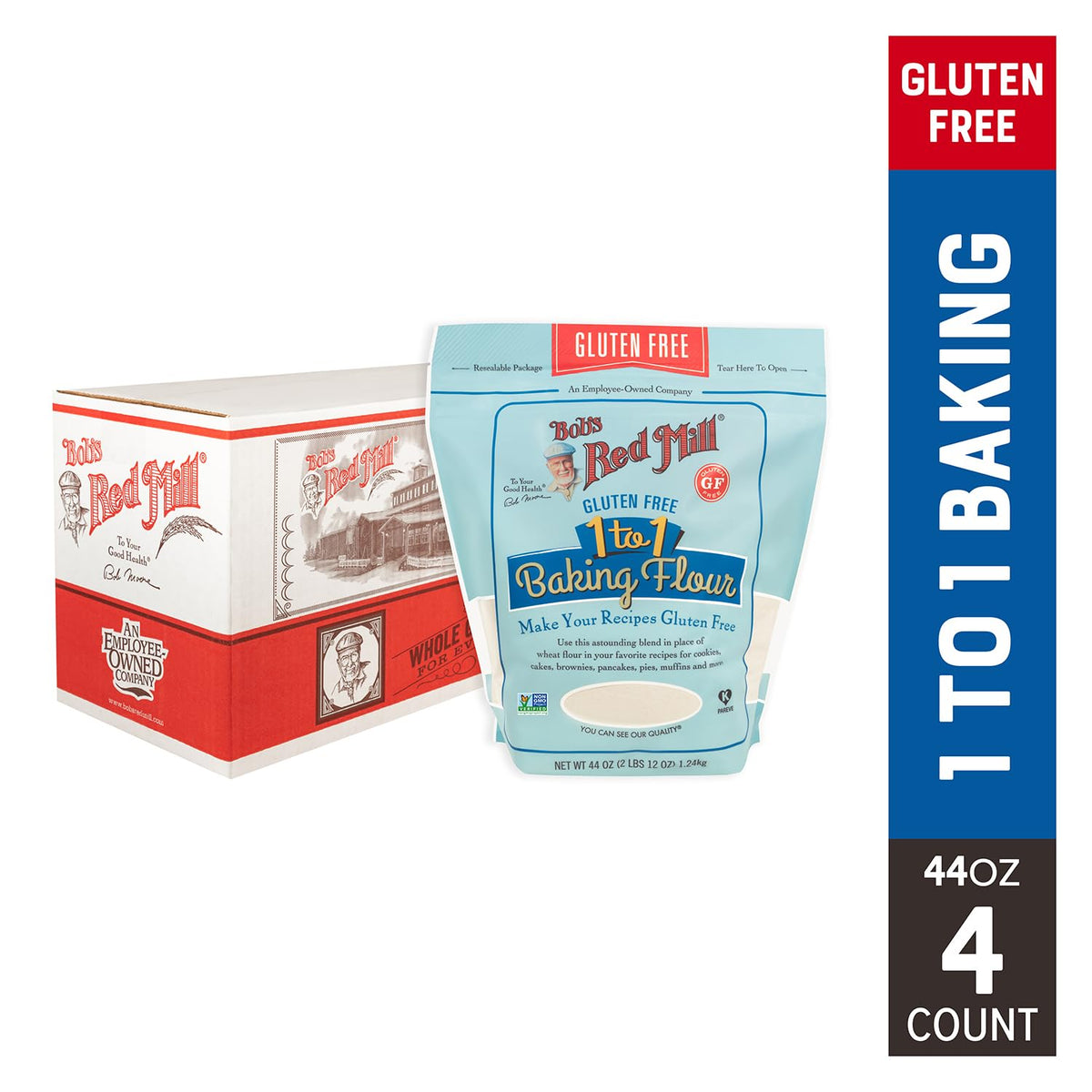 Bob's Red Mill Gluten Free 1-to-1 flour in a bowl ready for cookies.