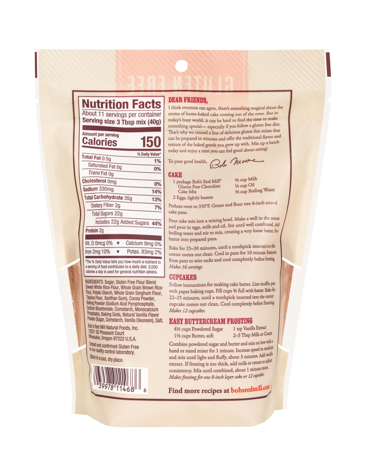 Bob's Red Mill gluten-free cake mix cupcakes ready in minutes for crowd-pleasing treats.