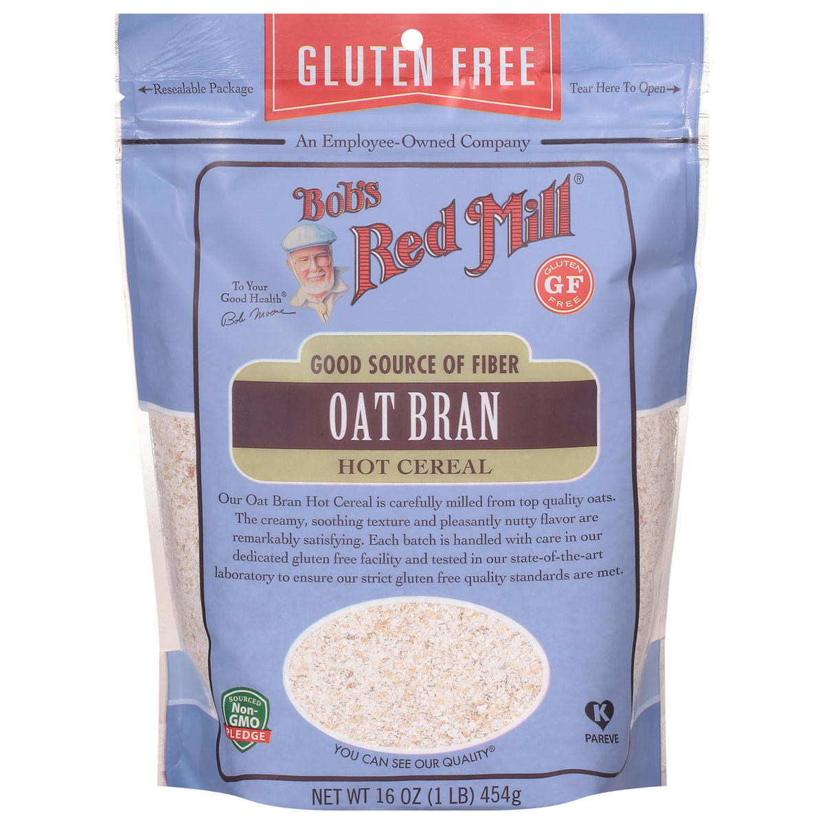 Bob's Red Mill gluten free oat bran steaming as it cooks, quick fiber boost