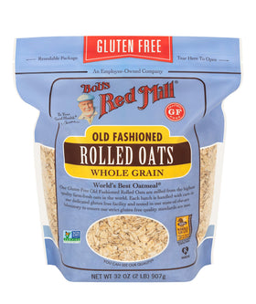 Bob's Red Mill gluten-free oats four-pack packaging on the counter