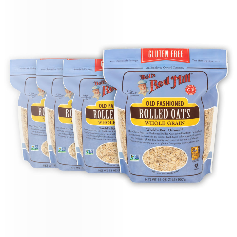 Bob's Red Mill gluten-free oats in a bowl for a creamy breakfast