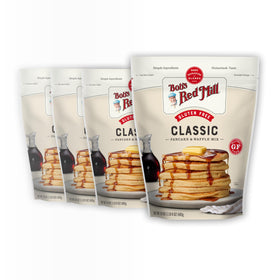 Bob's Red Mill gluten-free pancake mix box, convenient gluten-free breakfast base.