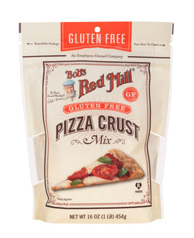 Bob's Red Mill gluten-free pizza crust mix with included yeast for easy crusts.