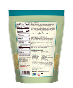 Golden Couscous served with a hearty stew to showcase absorption of flavors.