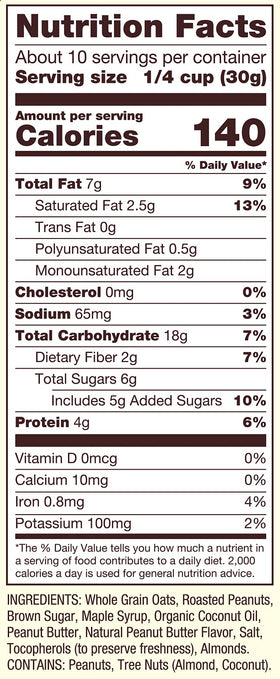 On-the-go granola snack in a portable serving option.