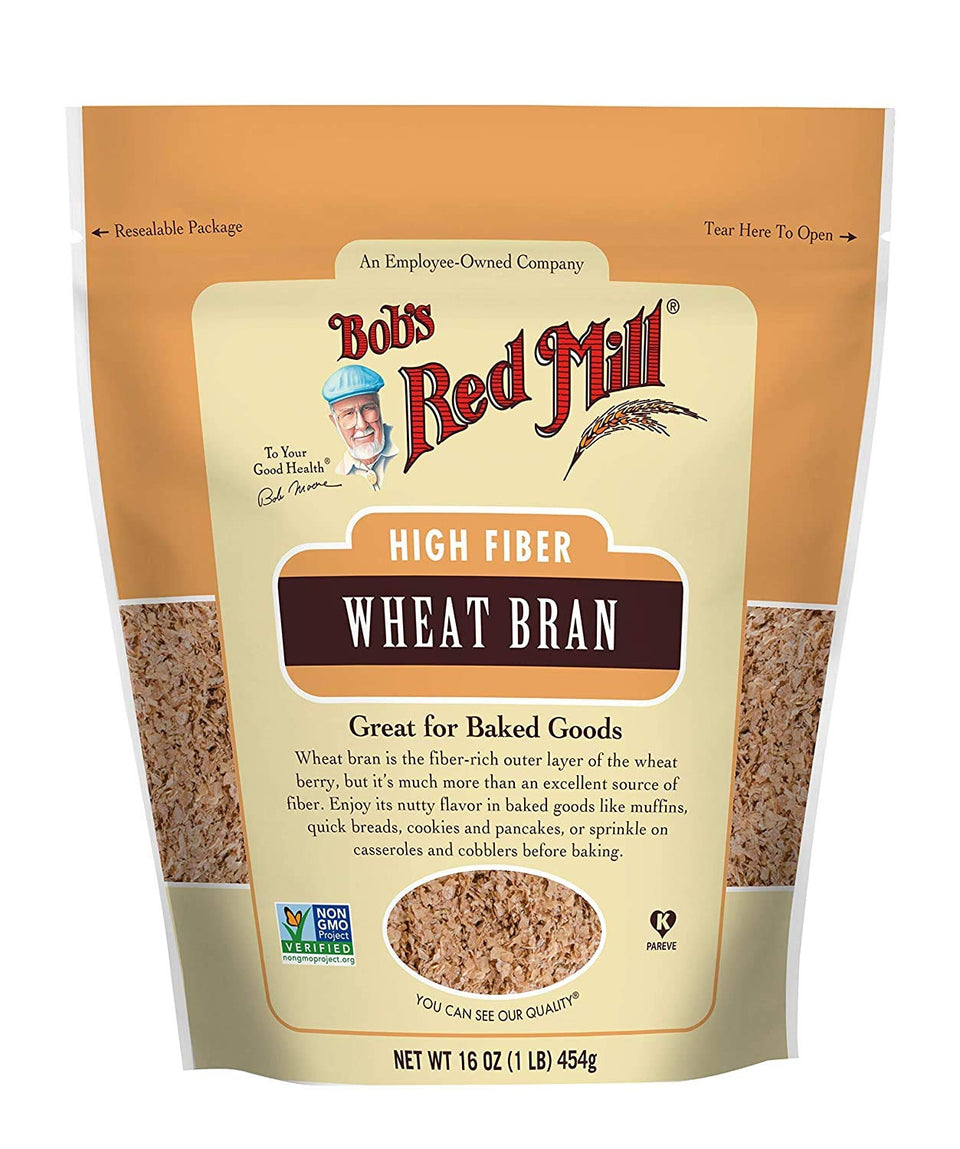 Bob's Red Mill High Fiber Wheat Bran pack of three bags ready for baking