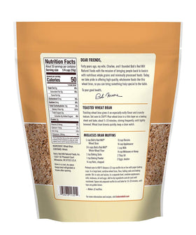 Close-up of Bob's Red Mill High Fiber Wheat Bran texture in a bowl, fiber-rich base