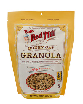 Bob's Red Mill Honey Oat Granola 4-pack box highlighting convenient value